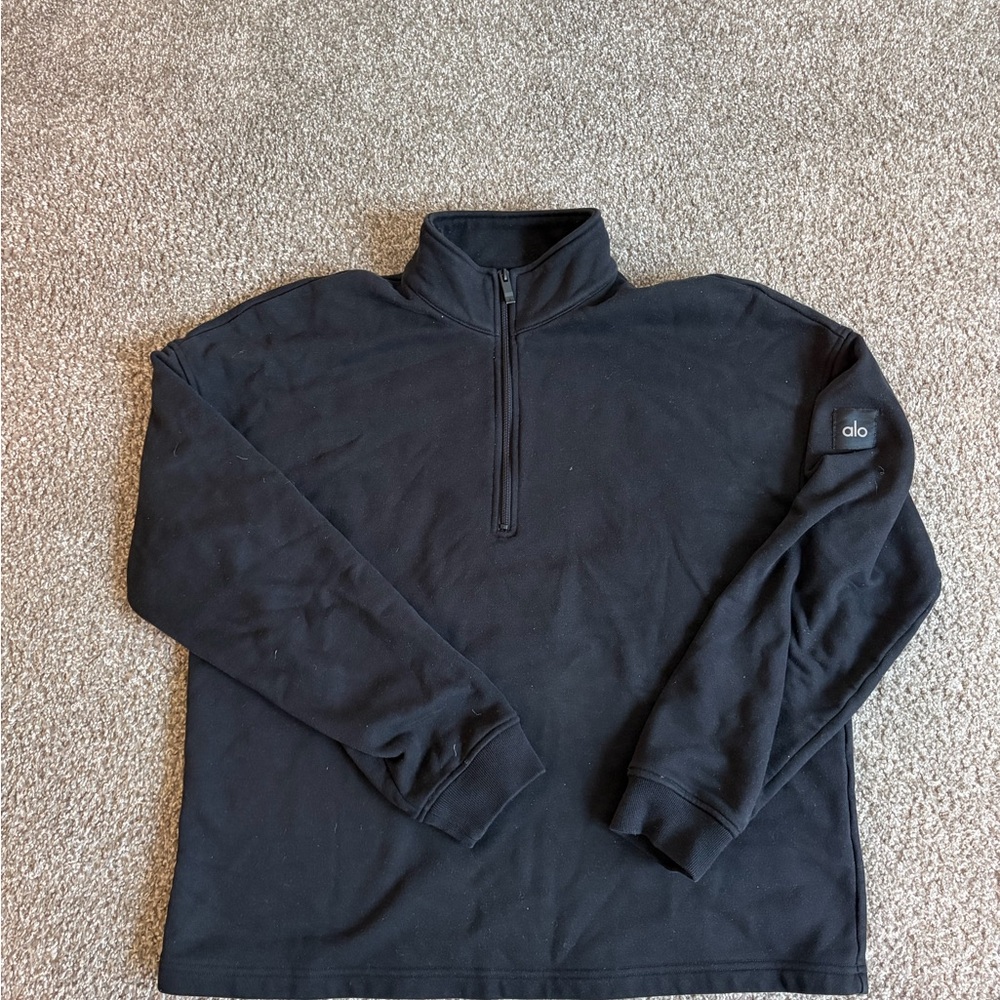 Alo Men’s Black Quarter-Zip Pullover Sweater